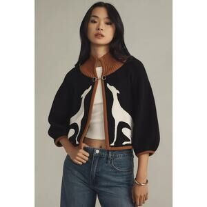 Maeve Cape Cardigan Sweater - Xs Black Pattern